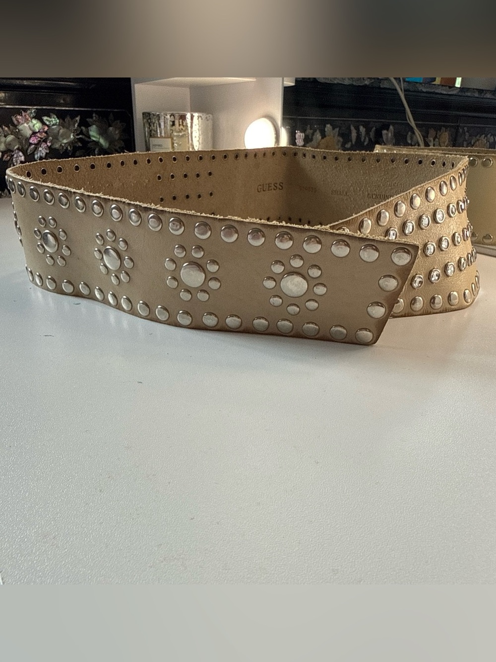 Vintage Guess Boho Western Leather Belt Size Small